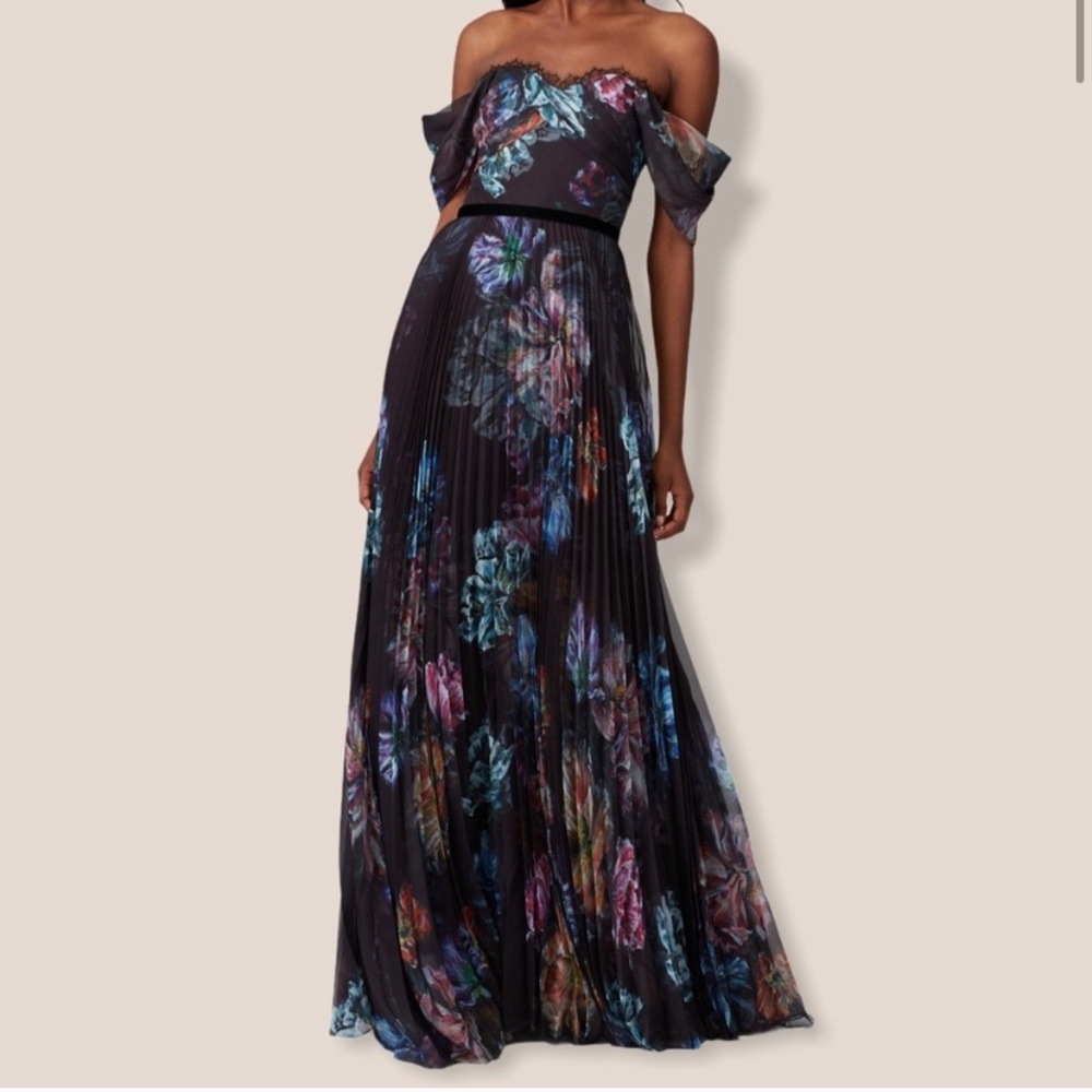 Marchese Notte black floral gown